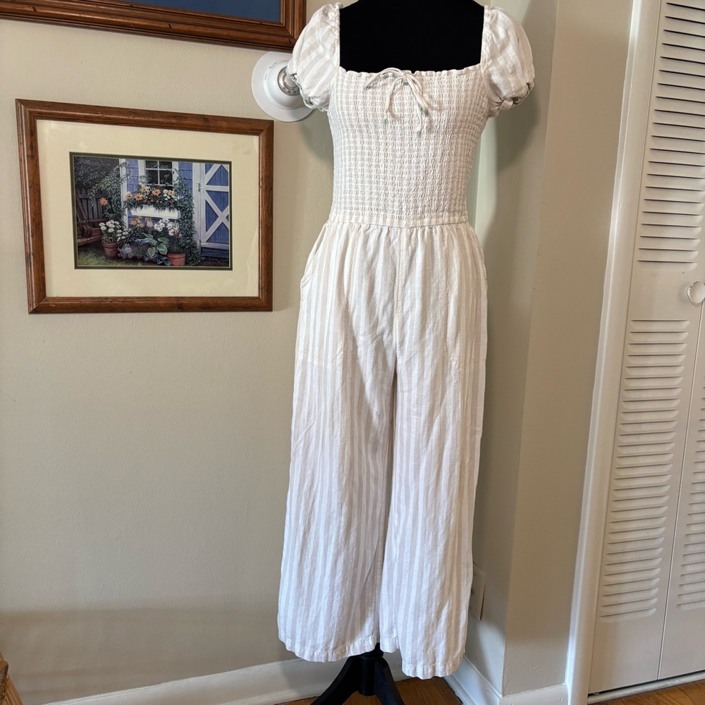 Abercrombie & Fitch Cream Jumpsuit